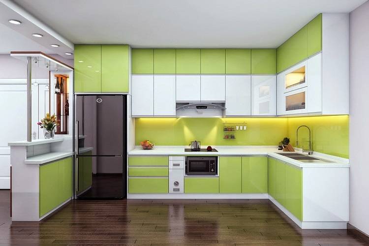 Màu sắc tươi mới khiến căn bếp trở nên thật nổi bật