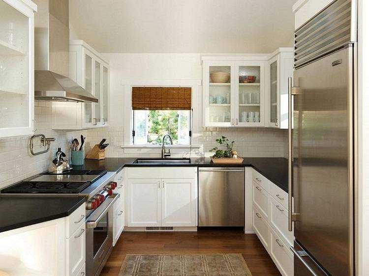 Mẫu tủ bếp acrylic chữ U tối ưu diện tích
