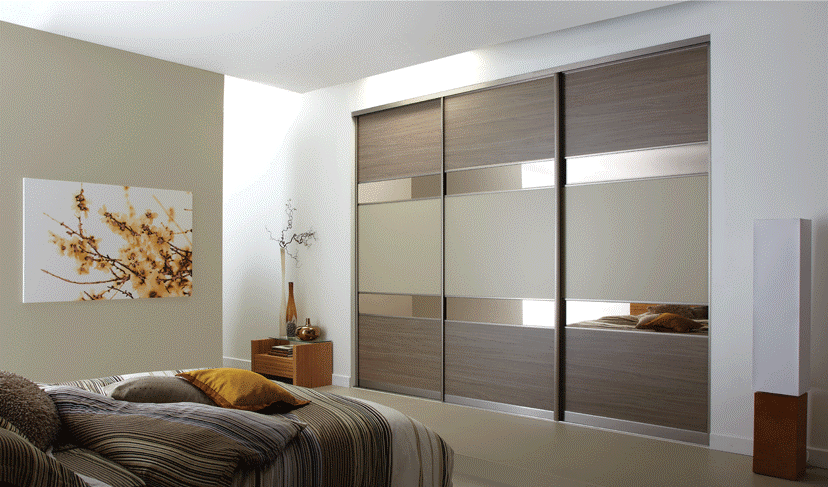 Mẫu tủ quần áo acrylic 3 buồng âm tường