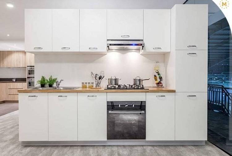 Mẫu tủ bếp dành cho gia chủ thích sự tinh tế, nhẹ nhàng